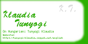 klaudia tunyogi business card